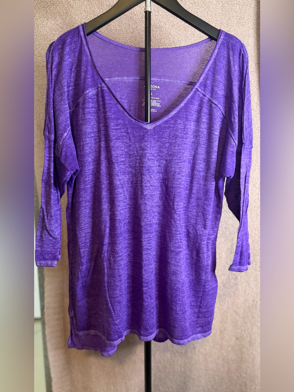 Arizona Jean Company Purple Lightweight V-Neck Tunic